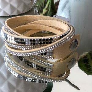 Beige suede wrap bracelet